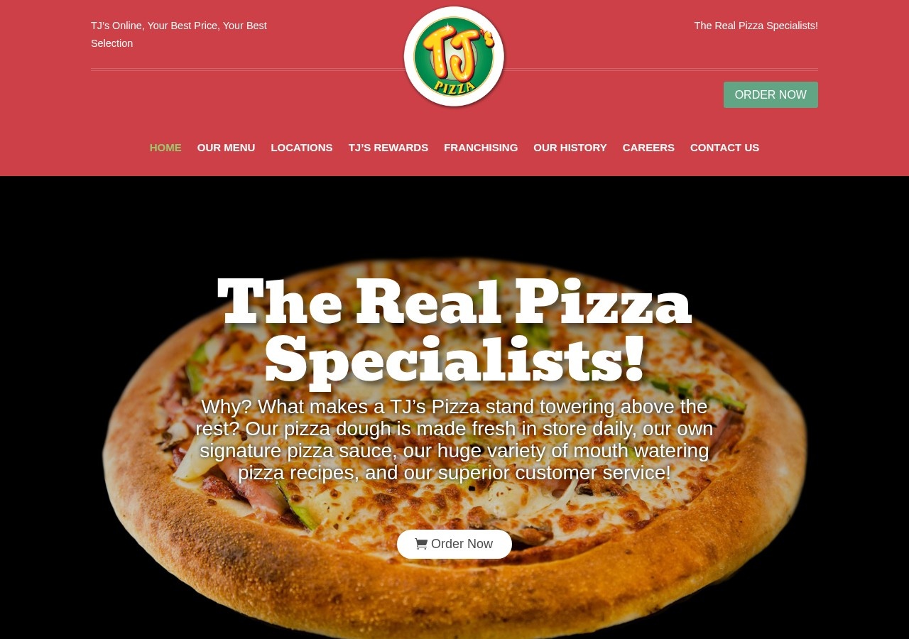 TJ's Pizza — public website snapshot